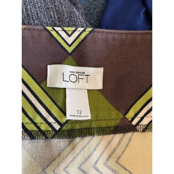 Ann Taylor loft women’s vintage geometric mid century mod style print size 12 - Picture 5 of 5